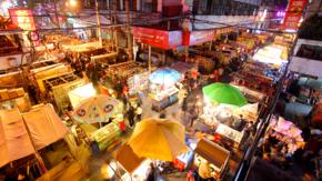 China Wuhan Markt bei Nacht
